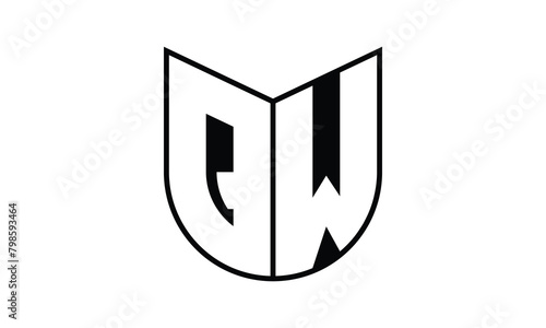 QW initial letter bat icon gaming logo design vector template. batman logo, sports logo, monogram, polygon, war game, symbol, playing logo, abstract, fighting, typography, icon, minimal, wings, battle