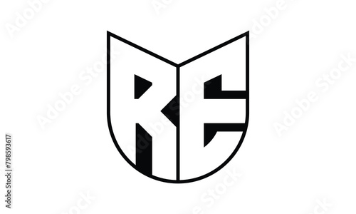 RE initial letter bat icon gaming logo design vector template. batman logo, sports logo, monogram, polygon, war game, symbol, playing logo, abstract, fighting, typography, icon, minimal, wings, battle