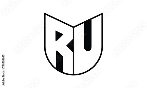 RU initial letter bat icon gaming logo design vector template. batman logo, sports logo, monogram, polygon, war game, symbol, playing logo, abstract, fighting, typography, icon, minimal, wings, battle