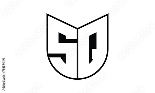 SQ initial letter bat icon gaming logo design vector template. batman logo, sports logo, monogram, polygon, war game, symbol, playing logo, abstract, fighting, typography, icon, minimal, wings, battle