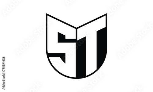 ST initial letter bat icon gaming logo design vector template. batman logo, sports logo, monogram, polygon, war game, symbol, playing logo, abstract, fighting, typography, icon, minimal, wings, battle
