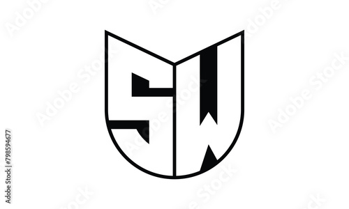 SW initial letter bat icon gaming logo design vector template. batman logo, sports logo, monogram, polygon, war game, symbol, playing logo, abstract, fighting, typography, icon, minimal, wings, battle