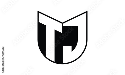 TJ initial letter bat icon gaming logo design vector template. batman logo, sports logo, monogram, polygon, war game, symbol, playing logo, abstract, fighting, typography, icon, minimal, wings, battle