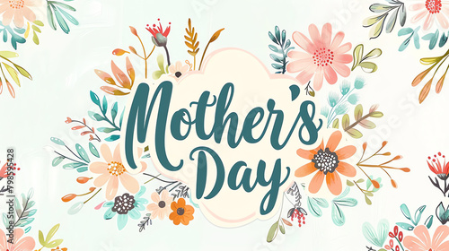 Illustration for Mother's Day Featuring Elegant Floral Design