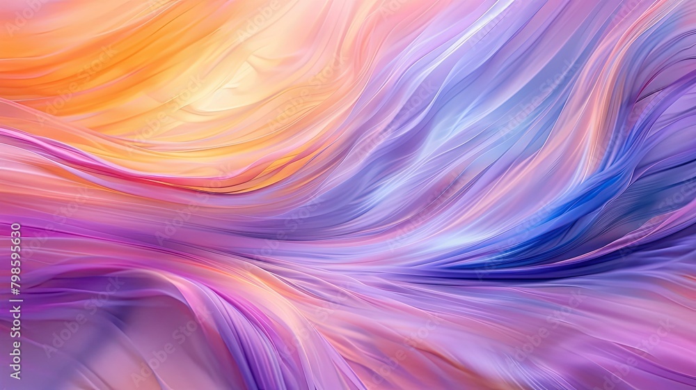 Gradient burst of colors resembling a silk ribbon dance in ethereal lavender and peach Gradient burst of colors resembling a silk ribbon dance in ethereal lavender and peach