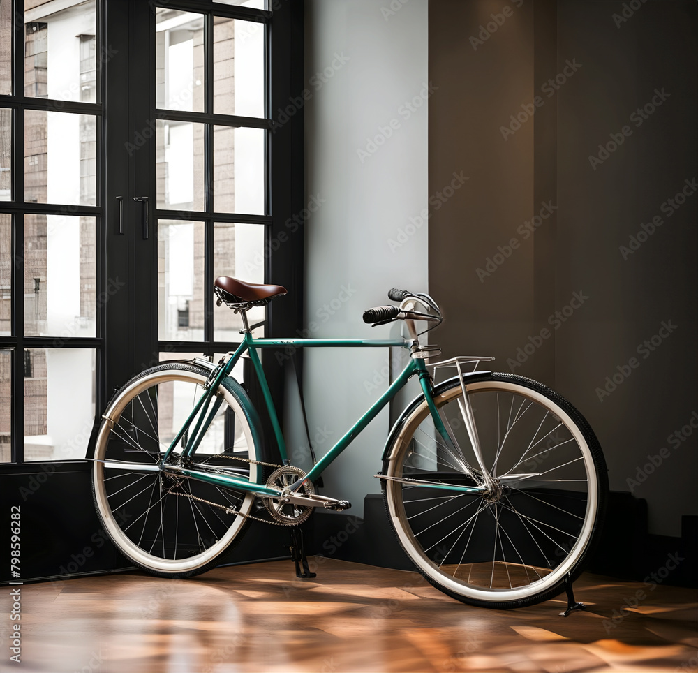 Cool bicycle in studio