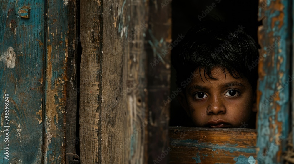 With sadness etched in his eyes the impoverished boy stealthily passed by the door amidst pervasive concerns about human trafficking child safety violence poverty and human rights violations With sadness etched in his eyes the impoverished boy stealthily passed by the door amidst pervasive concerns about human trafficking child safety violence poverty and human rights violations