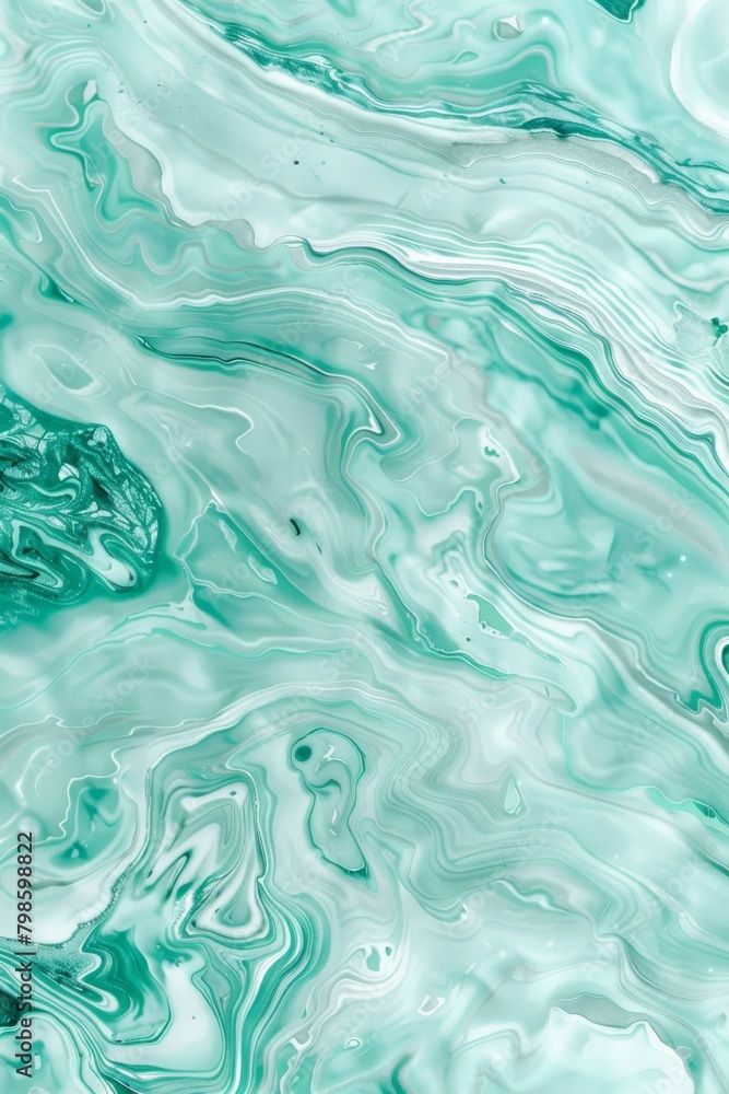 A beautiful blending of green and white with a fluid movement creating a soothing and organic abstract art perfect for peaceful and calming themes