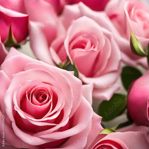 Beautiful pink rose in studio