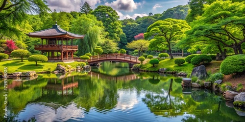 abstract-background-of-a-serene-japanese-park-on-summer