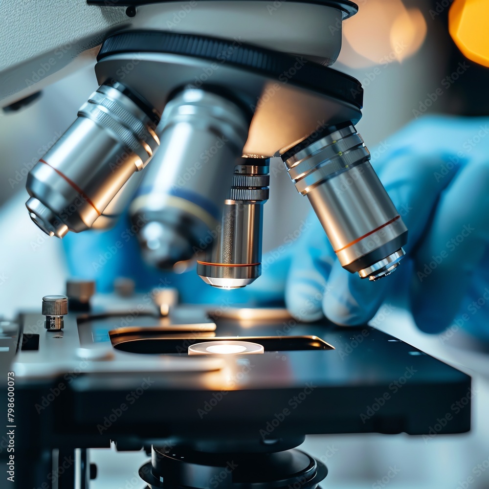 Detailed image of a biologist adjusting the dual lenses on a compound microscope, emphasizing precision in scientific research settings. Detailed image of a biologist adjusting the dual lenses on a compound microscope, emphasizing precision in scientific research settings.