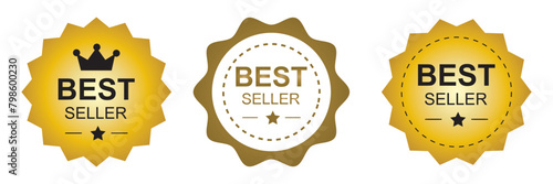 set of best seller stickers, badges, labels vector illustration, eps10