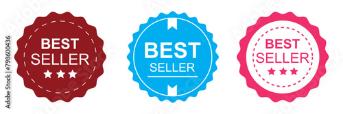 set of best seller stickers, badges, labels vector illustration, eps10