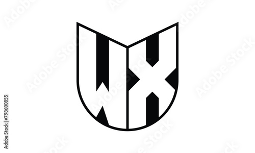 WX initial letter bat icon gaming logo design vector template. batman logo, sports logo, monogram, polygon, war game, symbol, playing logo, abstract, fighting, typography, icon, minimal, wings, battle