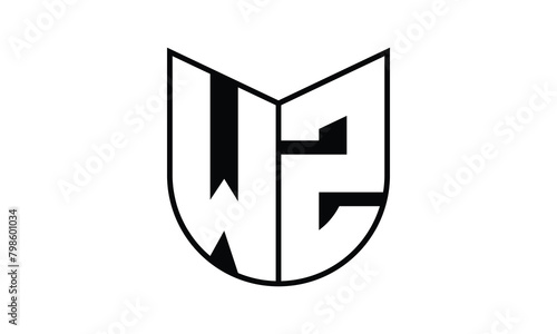 WZ initial letter bat icon gaming logo design vector template. batman logo, sports logo, monogram, polygon, war game, symbol, playing logo, abstract, fighting, typography, icon, minimal, wings, battle