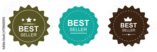 set of best seller stickers, badges, labels vector illustration, eps10