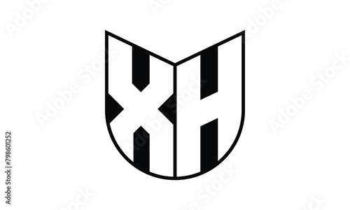 XH initial letter bat icon gaming logo design vector template. batman logo, sports logo, monogram, polygon, war game, symbol, playing logo, abstract, fighting, typography, icon, minimal, wings, battle