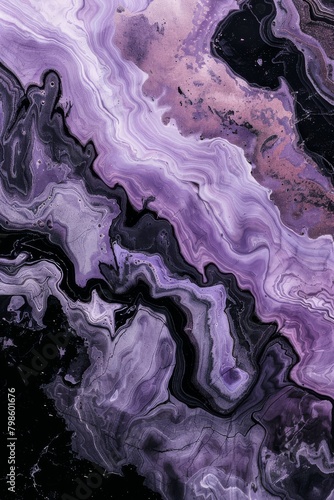 Mesmerizing image of swirling purple marble veins creating a luxurious and dynamic abstract pattern