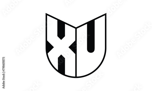XU initial letter bat icon gaming logo design vector template. batman logo, sports logo, monogram, polygon, war game, symbol, playing logo, abstract, fighting, typography, icon, minimal, wings, battle
