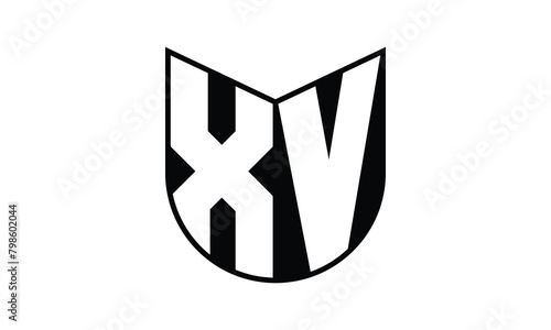 XV initial letter bat icon gaming logo design vector template. batman logo, sports logo, monogram, polygon, war game, symbol, playing logo, abstract, fighting, typography, icon, minimal, wings, battle
