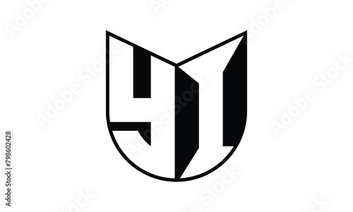 YI initial letter bat icon gaming logo design vector template. batman logo, sports logo, monogram, polygon, war game, symbol, playing logo, abstract, fighting, typography, icon, minimal, wings, battle