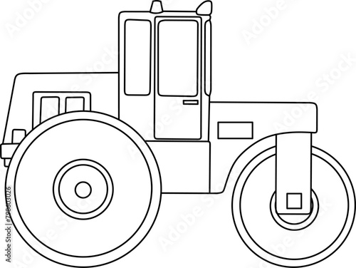 Compactor line art for coloring book page