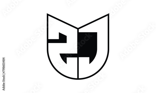 ZJ initial letter bat icon gaming logo design vector template. batman logo, sports logo, monogram, polygon, war game, symbol, playing logo, abstract, fighting, typography, icon, minimal, wings, battle