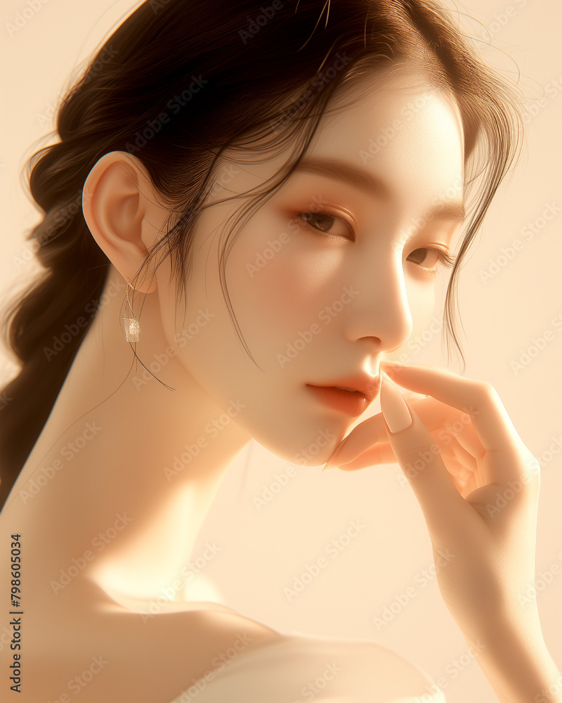 Portrait fashion shot Woman Beautiful dark hair Portrait fashion shot Woman Beautiful dark hair