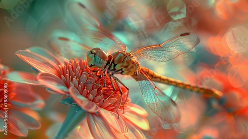 dragonfly on flower © hallowen