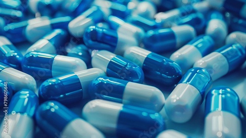 Blue and white pills background image