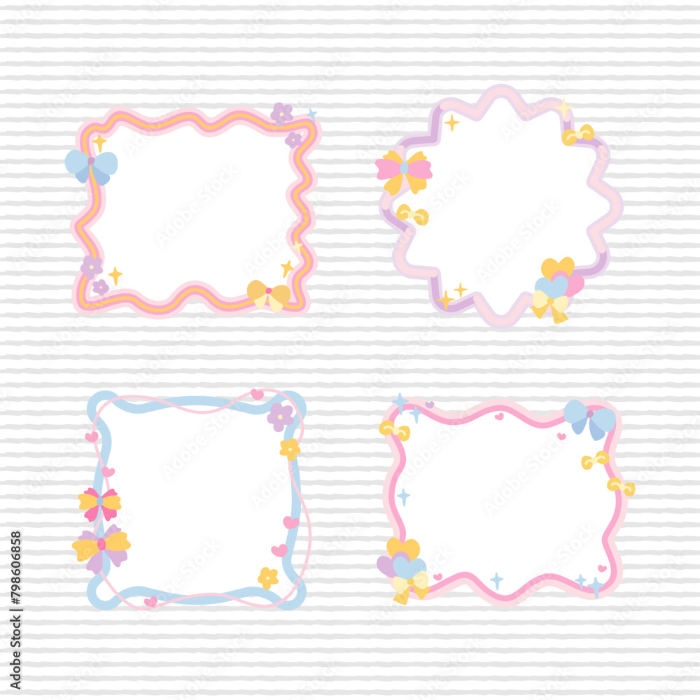 adorable ribbon theme notepad frame design collection for journal book adorable ribbon theme notepad frame design collection for journal book