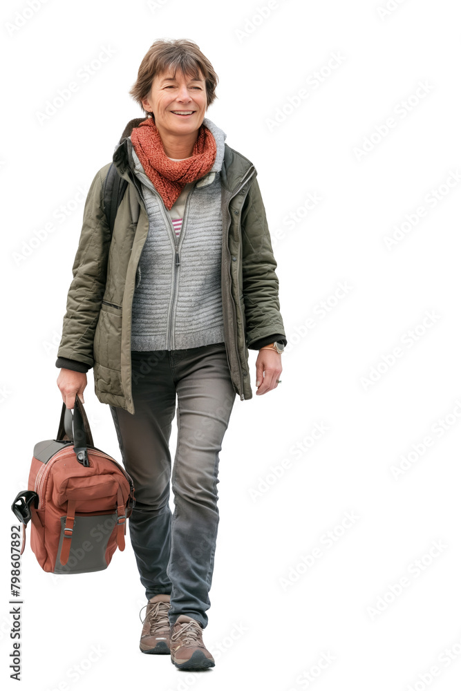 Outdoor Enthusiast Mature Woman with Backpack Ready for Adventure Outdoor Enthusiast Mature Woman with Backpack Ready for Adventure