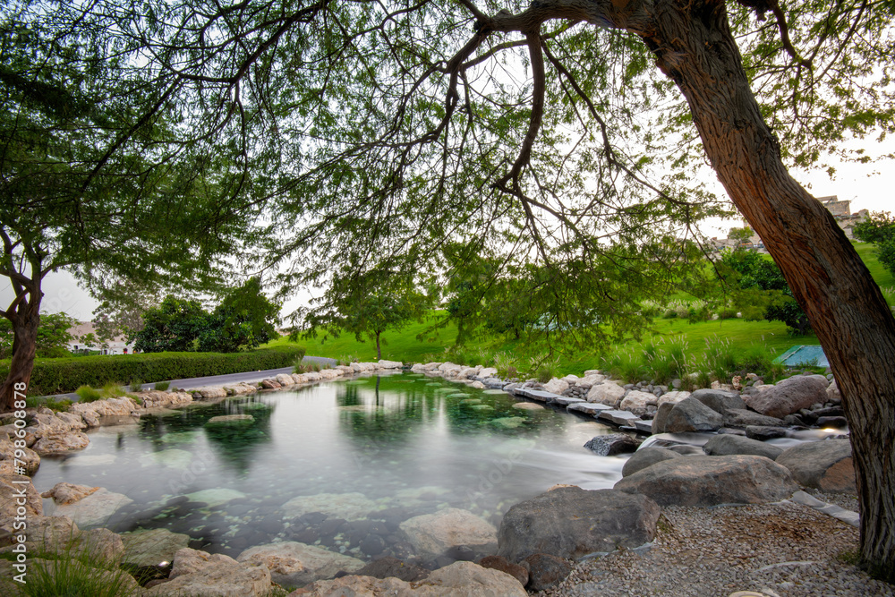 Beautiful and green park in Katara Cultural Village, Katara Lake Hill Beautiful and green park in Katara Cultural Village, Katara Lake Hill
