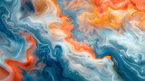 A close up of an orange marble texture resembling the vibrant colors of water and sky. This geological phenomenon mimics the fluidity of liquid and textile in its unique design