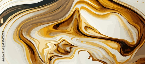 Marble panoramic texture white gold colored marble surface curved lines bright abstract background d 8 photo