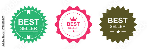Best Seller Badge Logo Design Template For Business Product Vector Illustration, eps10