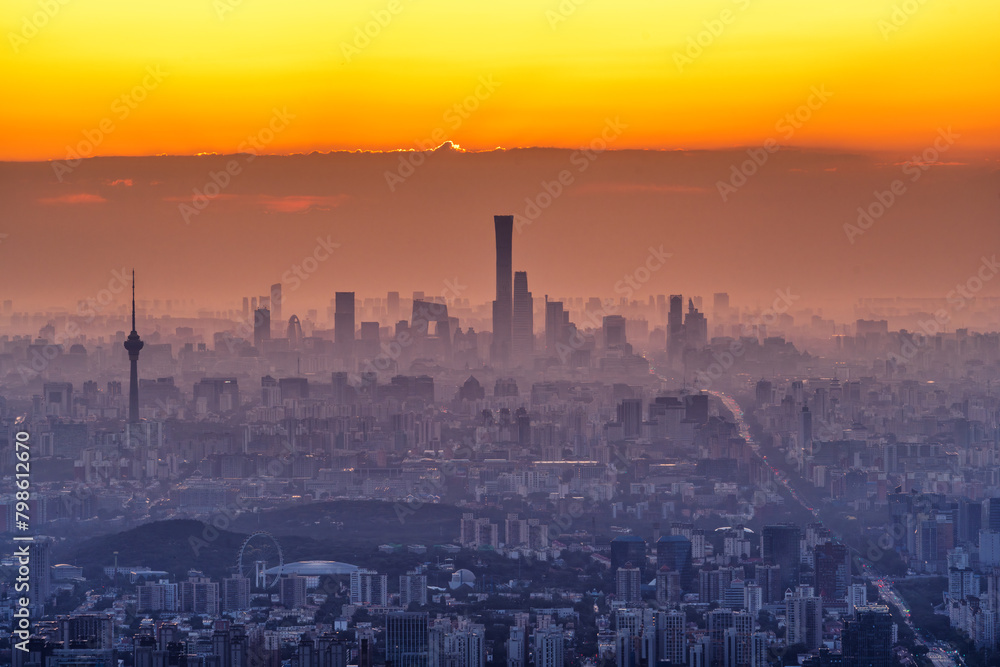 Naklejka premium twilight of Beijing City from the western hills