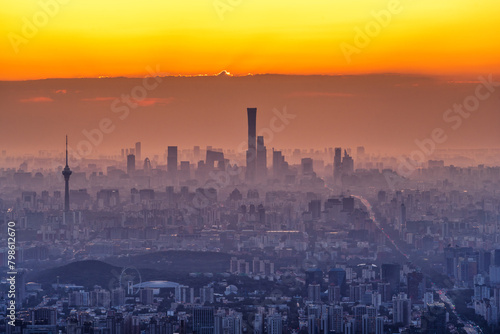 twilight of Beijing City from the western hills