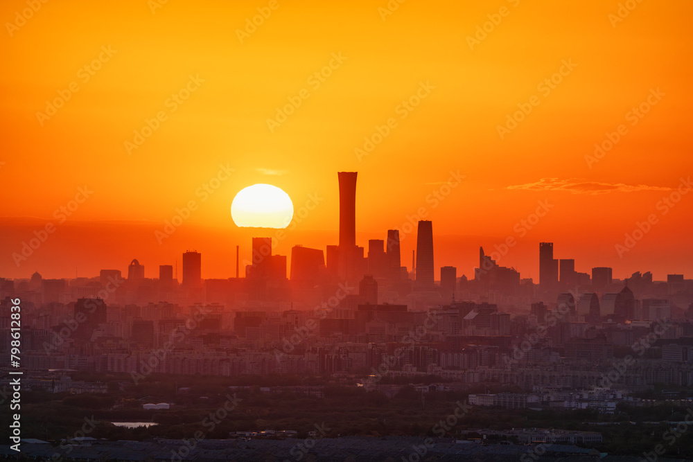 Warm sunrise of Beijing City