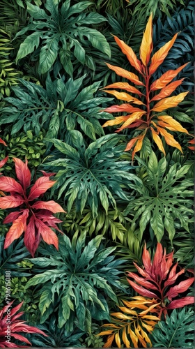 Tropical background of leaves