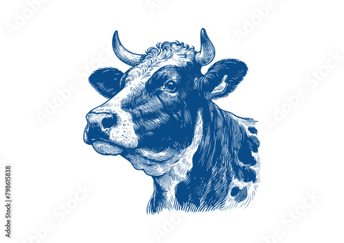 Cow vector. Hand drawn illustration