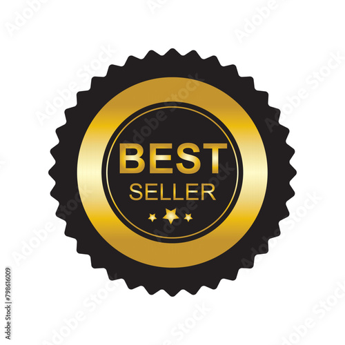 best seller badge icon flat vector illustration clipart isolated on white background, eps10