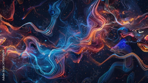 Vibrant holographic waves flowing in a cosmic dance