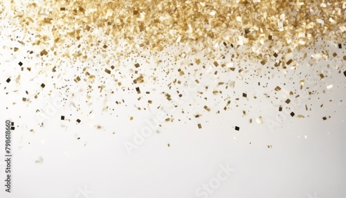 'white gold confetti falling Anniversary color light background effects. banner birthday bright carnival celebrate celebration ceremony colourful commemoration' photo