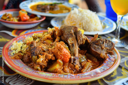 Savory Senegalese Meal Presentation., Culinary World Tour, Food and Street Food photo
