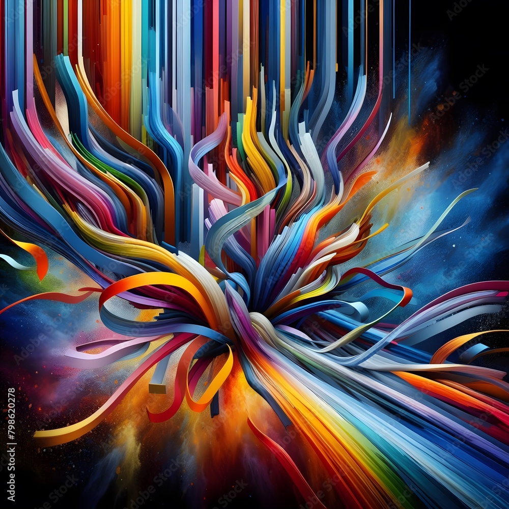 Vibrant Abstract Rainbow Ribbon Colorful Artistry & Modern Décor Vibrant Abstract Rainbow Ribbon Colorful Artistry & Modern Décor