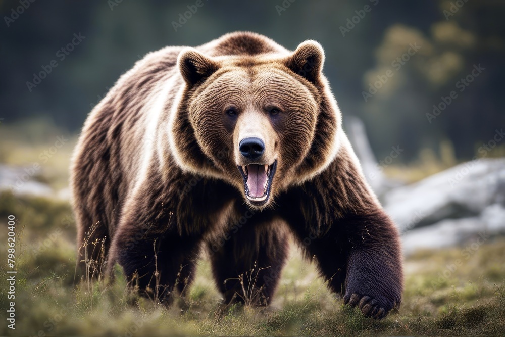 'growling bear grizzly grizzlybeargrowlingangrywildnaturemammalcarnivore angry wild nature mammal'