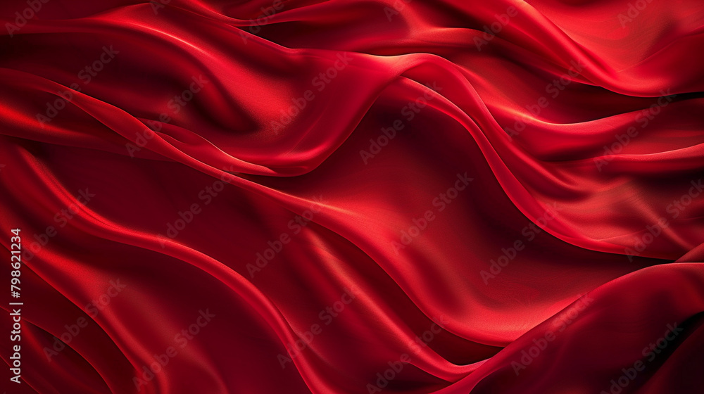 Silk Wave Flowing in Deep Ruby Red Silk Wave Flowing in Deep Ruby Red