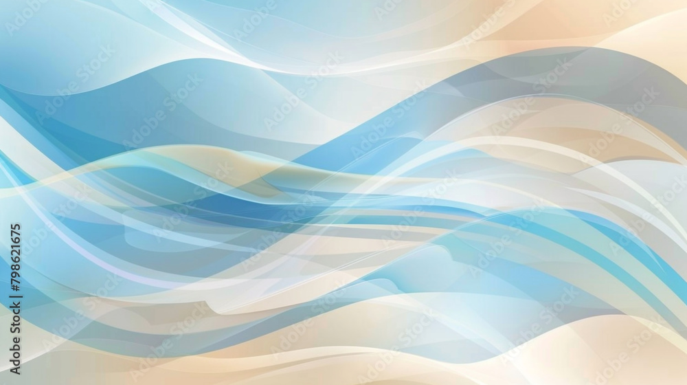 Vector Abstract Design Featuring Sky Blue and Soft Beige.