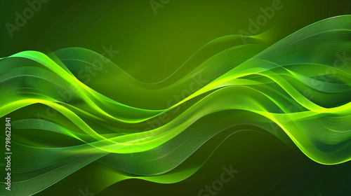 High-Quality and Sleek Vibrant Green Minimal Wave Background.